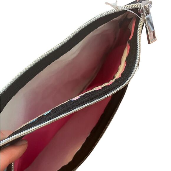 NWOT Colourful Leopard Print Double Pocket Make Up Bag - Picture 7 of 7